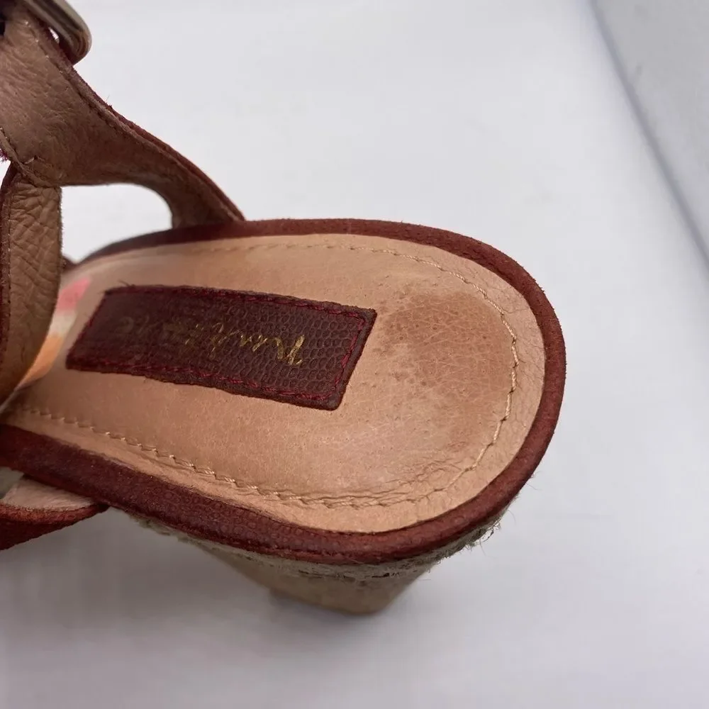 Nurture Rust Color Cork Platform Heels Size 9.5